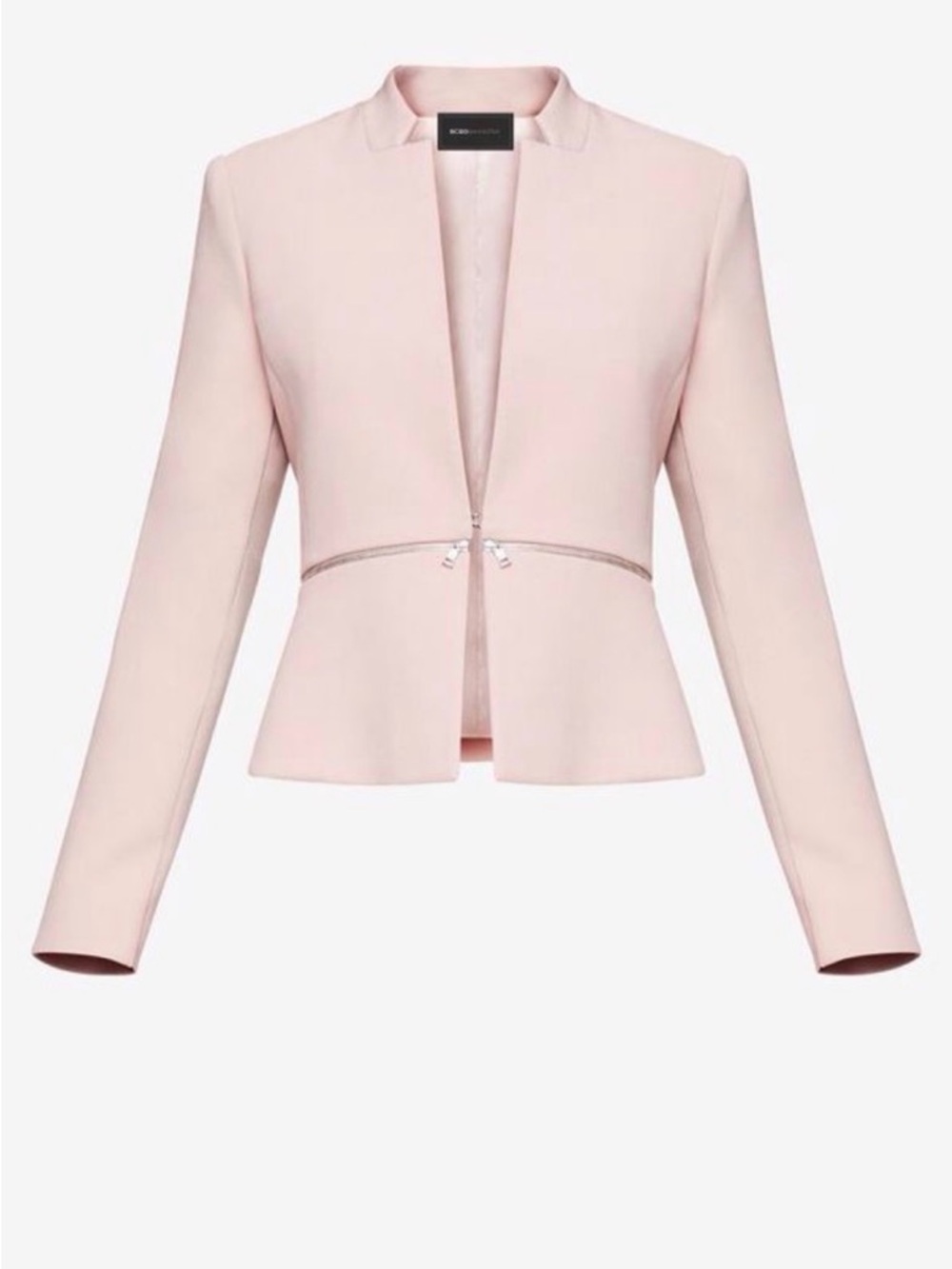 BCBGMaxAzria Pale Pink Zip-Peplum Blazer